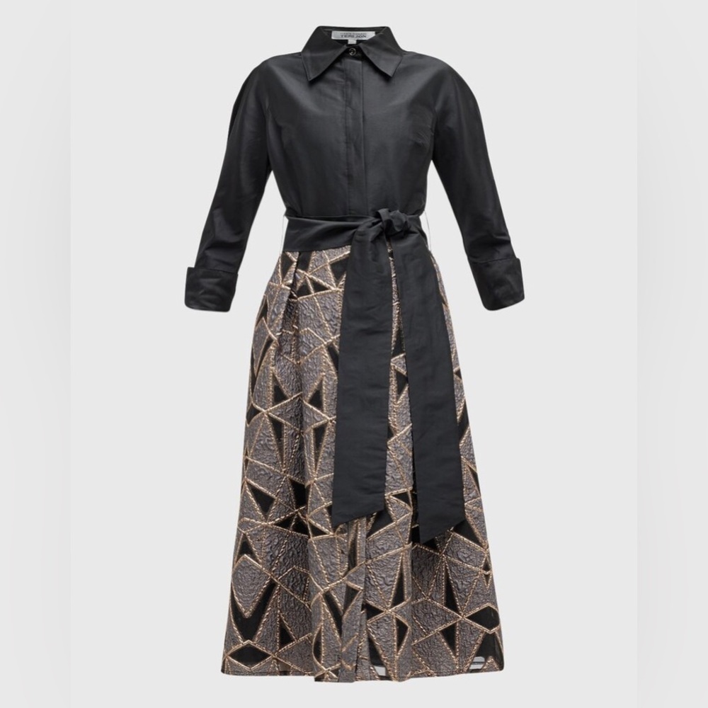 Teri Jon Abstract Jacquard Button Down Cocktail Dress *sold out online